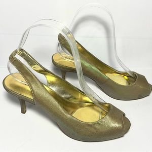 Martinez Valero Gold slingback 6.5
